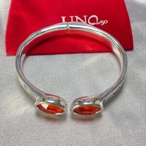 UNO de 50 “Orion” Silver Bracelet with Swarovski Crystal Red Bracelet